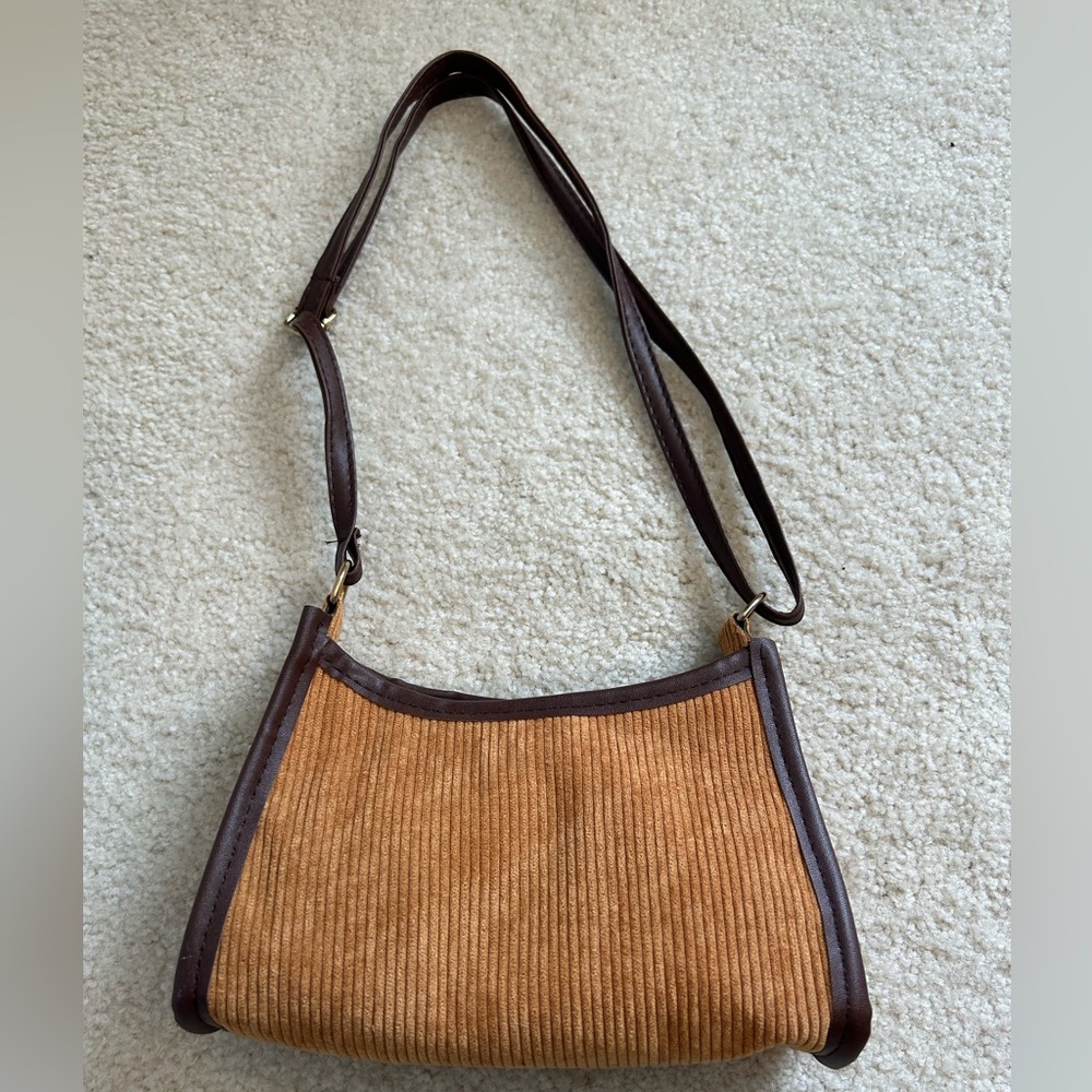 NWOT Small brown corduroy shoulder bag